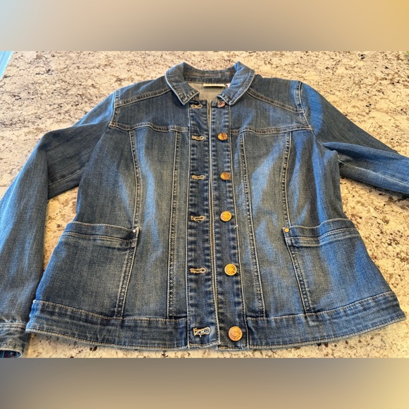 Chico's Blue Denim Set with Multicolor Embroidery - Picture 7 of 15